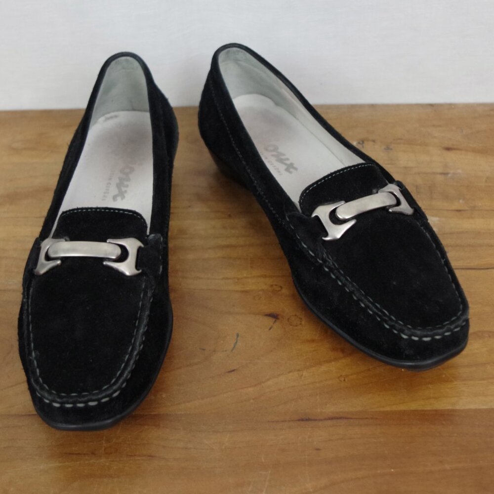Sioux Bit Front Black Suede Walking Loafer Size UK 3.5